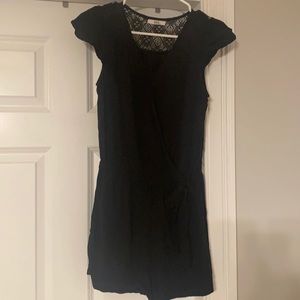 Juniors Black Shorts Romper (sm)
